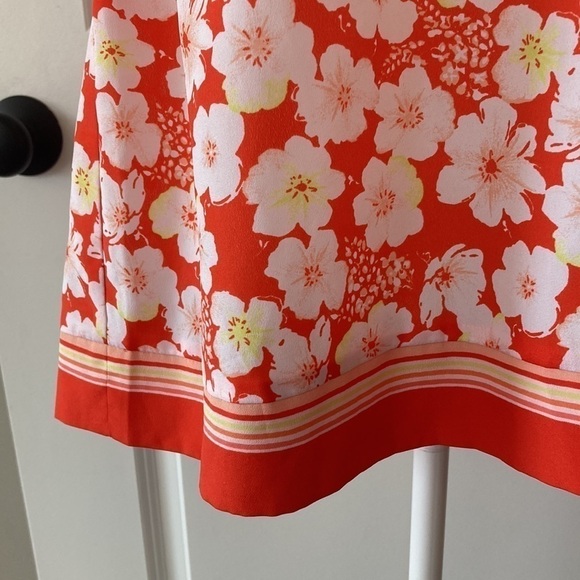 LC LAUREN Conrad large camisole blouse floral orange white - Picture 6 of 11